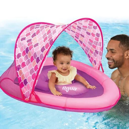 Flotador Con Sombrilla Bebe Asiento Inflable Ajustable Aqua_2