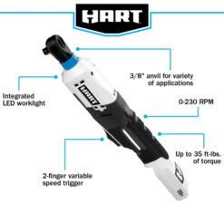 Kit Trinquete Carraca 3/8 Lampara Led Hart Bateria 20v 4.0ah_2