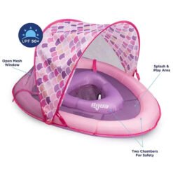 Flotador Con Sombrilla Bebe Asiento Inflable Ajustable Aqua_1