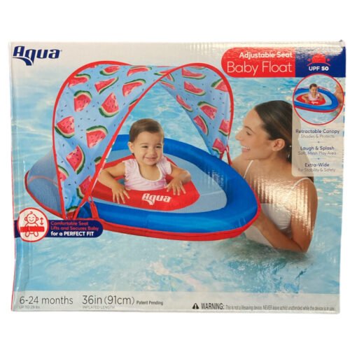 Flotador Con Sombrilla Bebe Asiento Inflable Ajustable Aqua_3