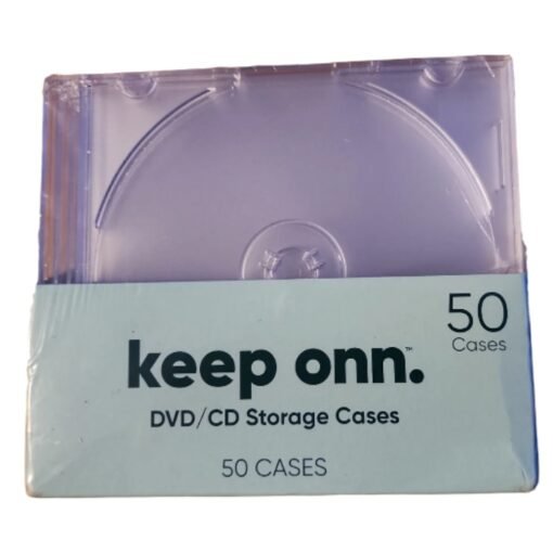 Estuche Discos Sencillo CD/DVD Caja Transparente 50pza Onn_3