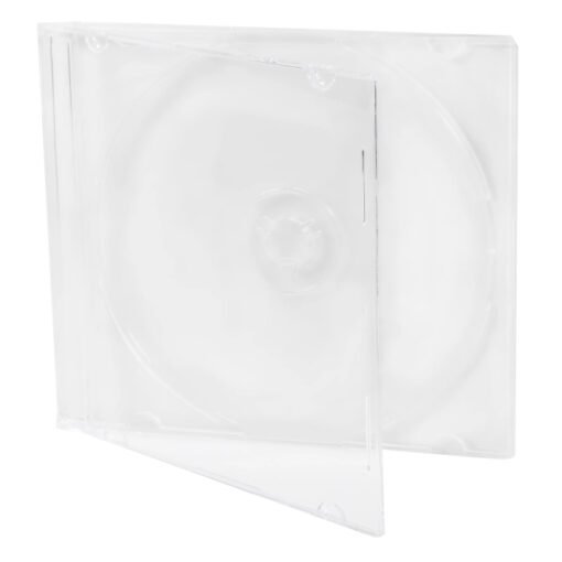 Estuche Discos Sencillo CD/DVD Caja Transparente 50pza Onn_1