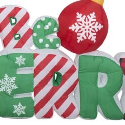 Inflable Navideño Santa Claus Papa Noel Letrero Luz 2.44m_2