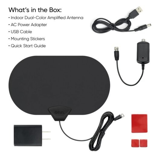 Antena Interior Dual Amplificadior Color Tv Watch Onn 50 Mi_6