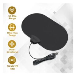 Antena Interior Dual Amplificadior Color Tv Watch Onn 50 Mi_8
