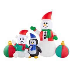 Inflable Navideño Muñeco de Nieve Pinguino Luces 2 Metros_0