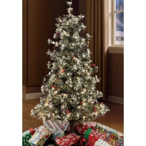 Arbol Navidad Pino Nieve Luces Integradas Ultrarealista 1.2m_1