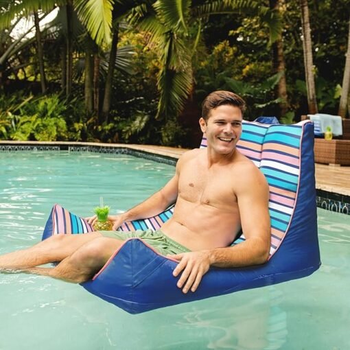 Flotador Sillon Piscina Big Joe Captains Float Tropix Rayas_3