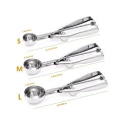 Cuchara Despachadora Nieve Bola Helado Acero Inoxidable 3 pz_1