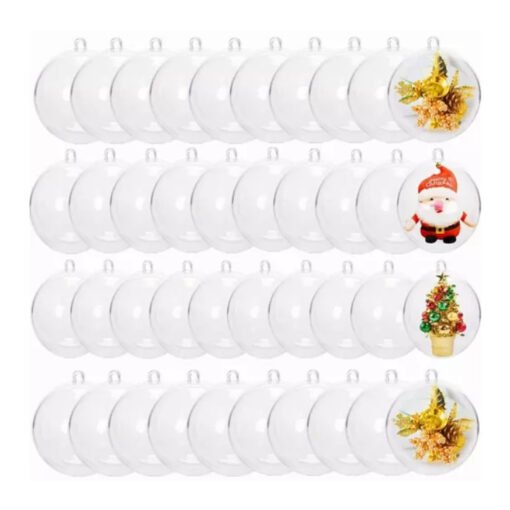 Esferas Navidad Plastico Transparentes Armables Decoracion_4