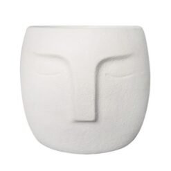 Maceta Artesanal Con Cara De Ceramica Moderna Hecho A Mano_1