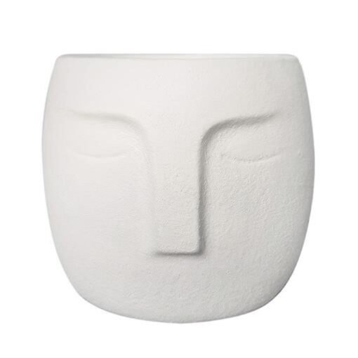 Maceta Artesanal Con Cara De Ceramica Moderna Hecho A Mano_1