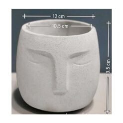 Maceta Artesanal Con Cara De Ceramica Moderna Hecho A Mano_2