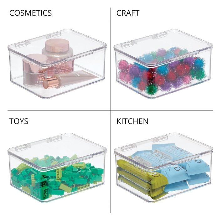 Contenedor Acrilico Con Tapa Multiusos Transparente MDESIGN_1 Contenedor Acrilico Con Tapa Multiusos Transparente MDESIGN_1