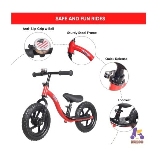 Bicicleta De Aprendizaje Equlibrio Niños KRIDDO Toddler Bike_3