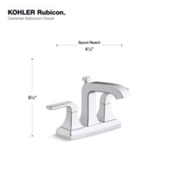 Kohler Llave Grifo 4 Pulg Baño Manijas Cromo Pulido Rubicon_2