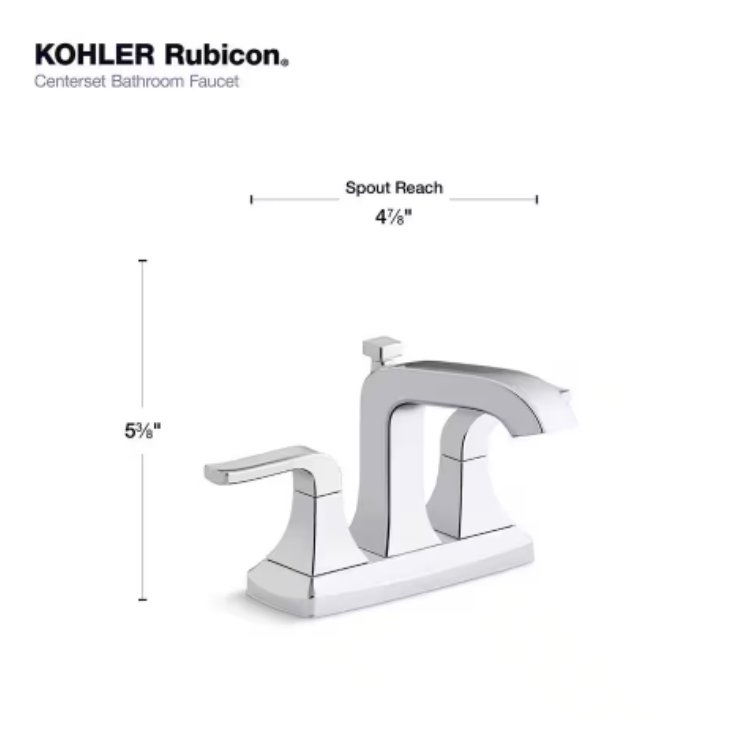 Kohler Llave Grifo 4 Pulg Baño Manijas Cromo Pulido Rubicon_2 Kohler Llave Grifo 4 Pulg Baño Manijas Cromo Pulido Rubicon_2