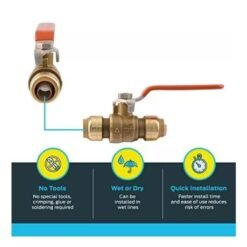 Valvula Bola 1/2 Pulgada Ajuste Plomeria Sharkbite Cierre_2