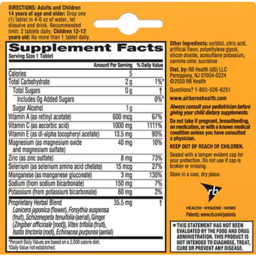 Airborne Vitamina C Sabor Fresa Tabletas Efervecentes 10 Pza_2