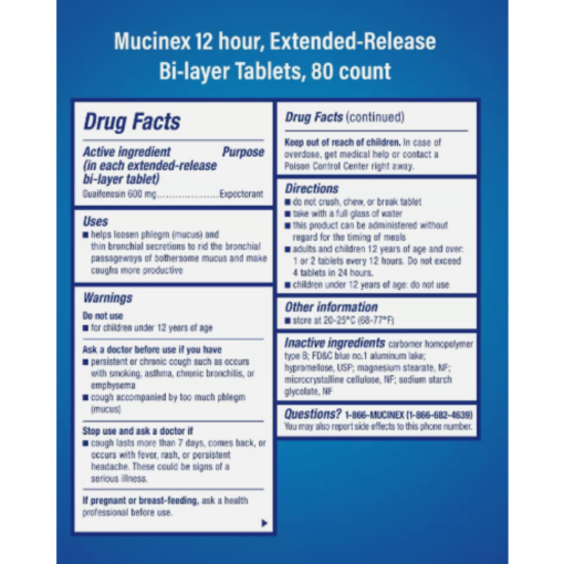 Mucinex 12 Hrs Max Fuerza Congestion Del Pecho Expectorantes_1