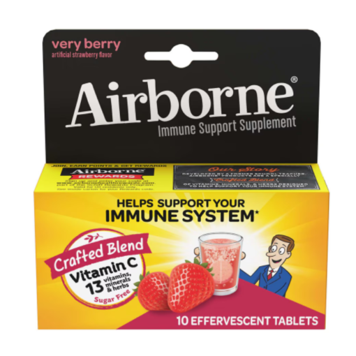 Airborne Vitamina C Sabor Fresa Tabletas Efervecentes 10 Pza_0