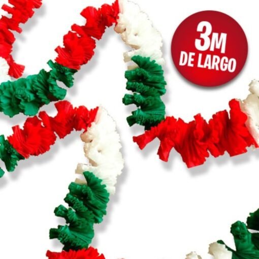 Guirnalda Decorativa Tricolor Fiestas Patrias Mexicanas 3m_1