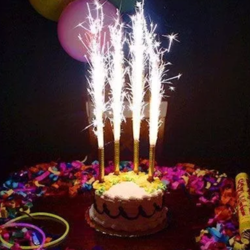5 Pzs Vela Magica Chispas Neon Para Pastel Cumpleaños 12cm_2