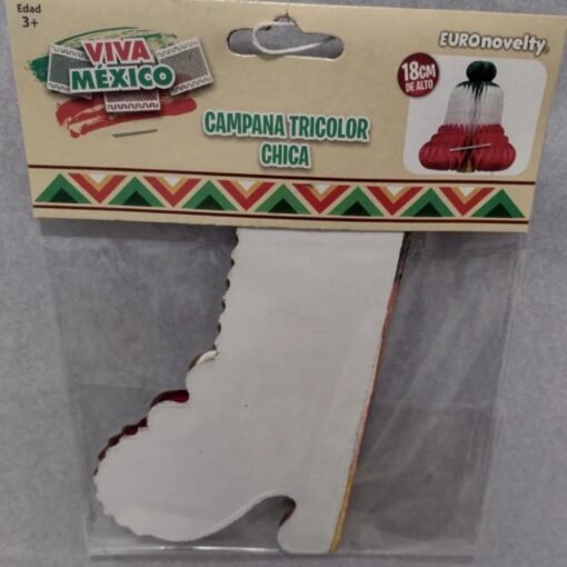 Campana Papel Tricolor Chica Para Fiestas Patrias Mexicanas_4
