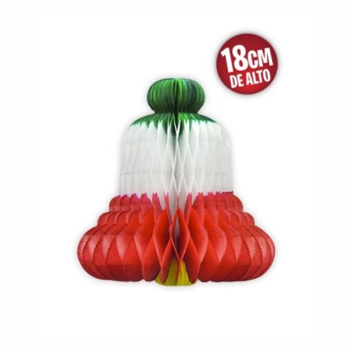 Campana Papel Tricolor Chica Para Fiestas Patrias Mexicanas_1