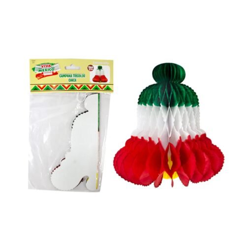 Campana Papel Tricolor Chica Para Fiestas Patrias Mexicanas_2