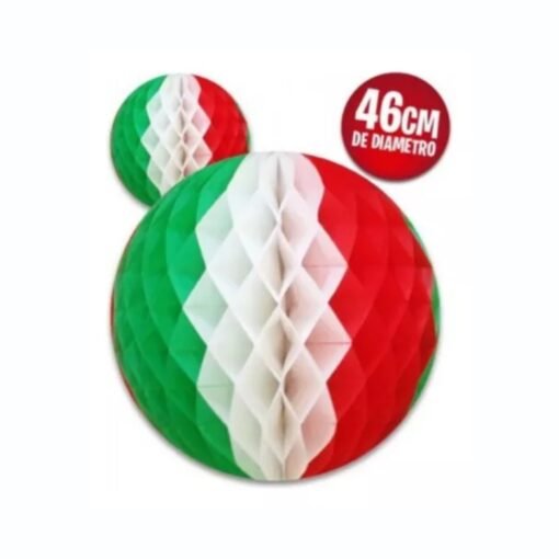Esfera Tricolor Jumbo Colgante Para Fiestas Patrias 10 Pza_3