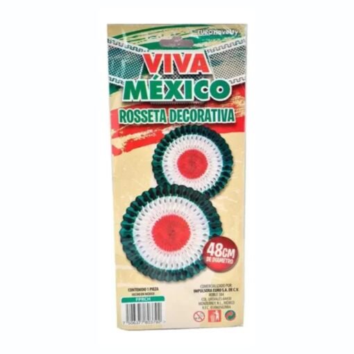 Decoracion Roseta Carton Tricolor Fiestas Patrias 5 Piezas_2