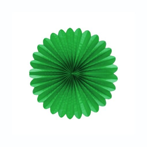 Decoracion Roseta De Papel Verde Limon Fiesta 34cm Diámetro_0