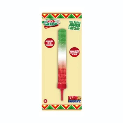 Vela Jumbo Magica Pastel Tricolor Fiestas Mexicanas 3 Pack_0