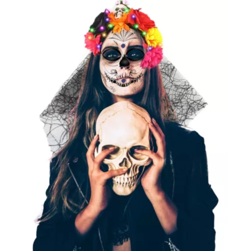 2 Diadema Flores Catrina Para Dia Muertos Accesorio Disfraz_2