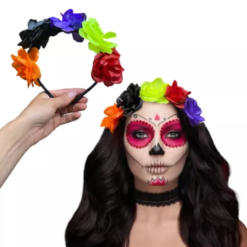 2 Diadema Flores Catrina Para Dia Muertos Accesorio Disfraz_3