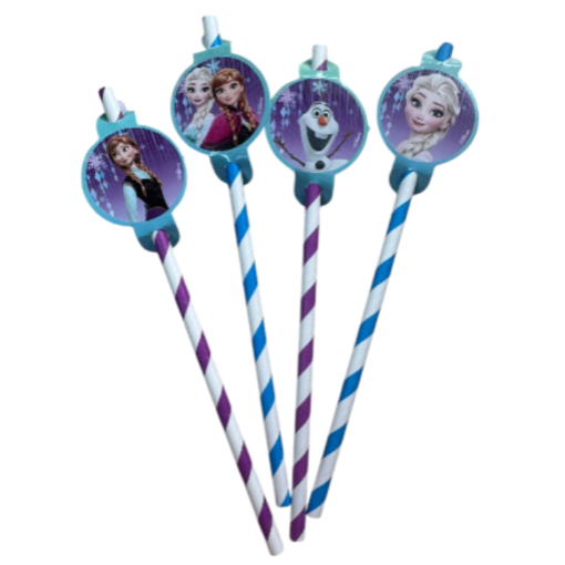Popotes Pajillas Tema De Elsa Y Ana Frozen Fiesta Cumpleaños_2