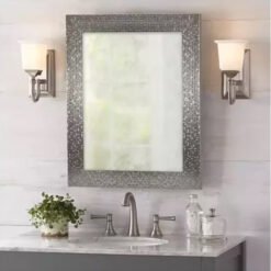 Espejo Botiquin Para Baño Gabinete Decorativo Moderno Niquel_2