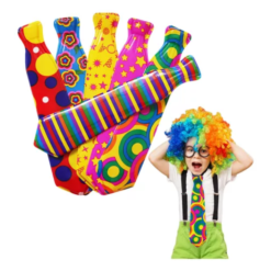 24 Corbatas Plastico Colores Para Fiestas Batucada Mayoreo_3