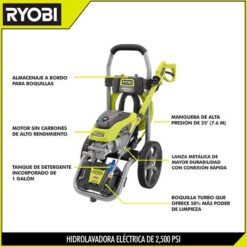 Hydrolavadora Electrica Verde 2500 Psi Ryobi Modelo Ry142500_1