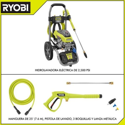 Hydrolavadora Electrica Verde 2500 Psi Ryobi Modelo Ry142500_3