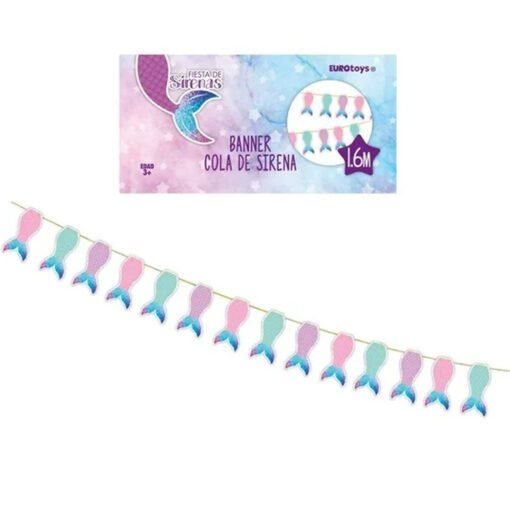 Banner Colgante Cola Sirenas Fiesta Infantil 1.6mts Largo_2