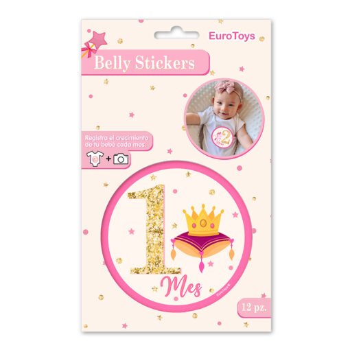 12 Belly Stickers Princesas Para Festejo Bebe Niña_0