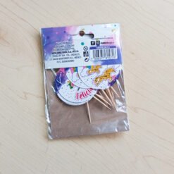 12 Palillos Para Cupcakes Adorno Fiesta Cumpleaños Unicornio_6