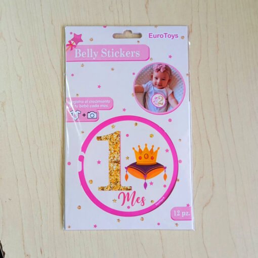 12 Belly Stickers Princesas Para Festejo Bebe Niña_2