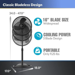 Ventilador Abanico Pedestal De Pie Lasko Negro S16500 3 Vel_5