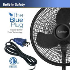Ventilador Abanico Pedestal De Pie Lasko Negro S16500 3 Vel_3
