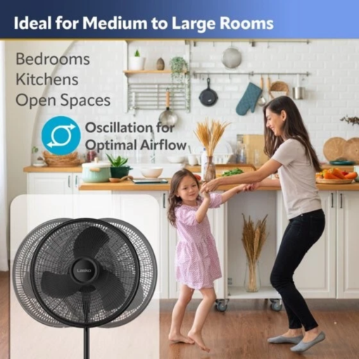 Ventilador Abanico Pedestal De Pie Lasko Negro S16500 3 Vel_6