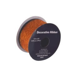 Liston Decorativo Brillantina Naranja Halloween 3.8cm X 2Mts_0