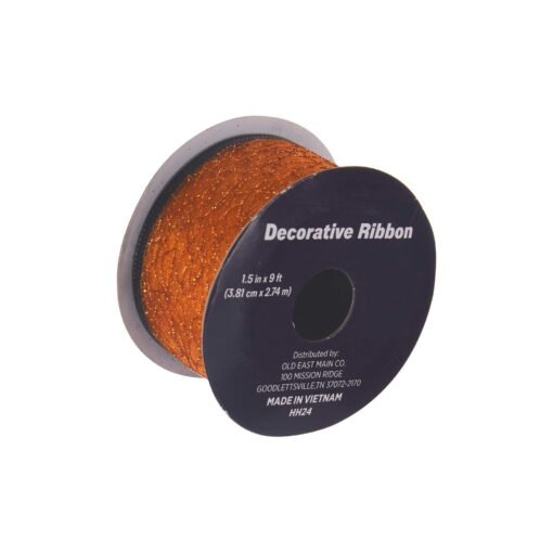 Liston Decorativo Brillantina Naranja Halloween 3.8cm X 2Mts_0